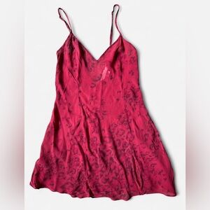 Vintage Victoria's Secret Red Animal Print Slip Dress